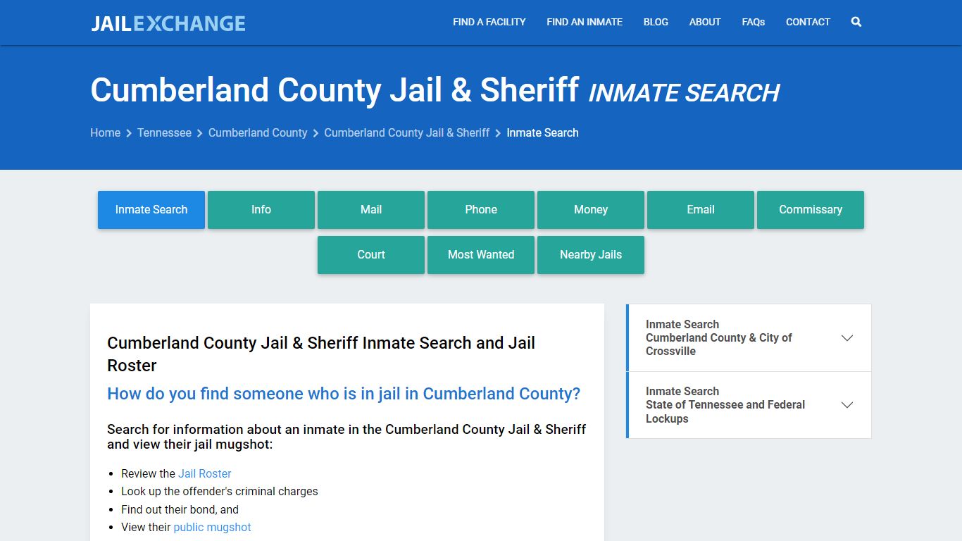 Cumberland County Jail & Sheriff Inmate Search - Jail Exchange